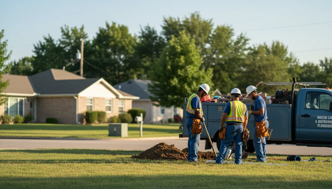 Residential water line and bathroom plumbing service in Regent, ND